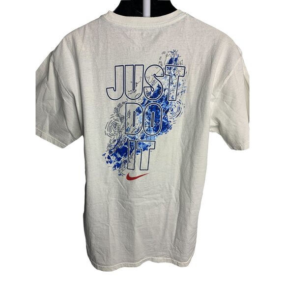 Mens Nike Swim Just Do It Shirt Crewneck Short Sleeve Sz L White - Picture 1 of 6